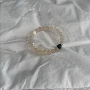 Lokai Bracelet Size Small – Clear Beads with Black & White Elements